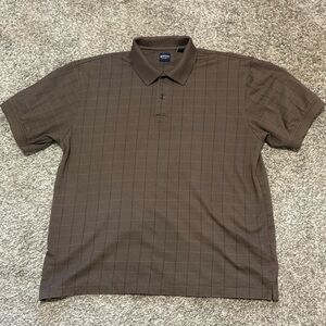 Arrow light brown checked polo. Size large